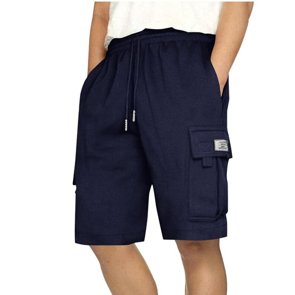 cllios Shorts Cargo en Molleton pour Hommes - Shorts de Sport Décontractés à Cordon, Taille Élastique, Coton, Entraînement Athlétique, Gym, Jogger avec 5 Poches
