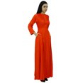 thumbnail image 4 of Bimba Robe Jilbab Unie à Manches Longues pour Femme, Col Mandarin, avec Poches, 4 of 8