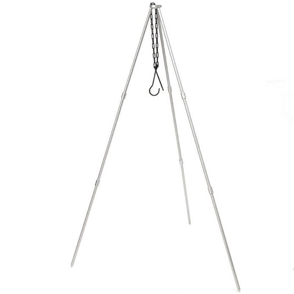 Bgsha Outdoor Camping Tripod Hanging Rack Picnic Barbecue Bracket Black Silver