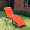 thumbnail image 4 of Gymax Ensemble de 4 Coussins de Chaise Longue 73 Pieds' Coussin Rembourré pour Fauteuil Inclinable Rouge-Orange, 4 of 10