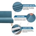 thumbnail image 2 of Armless Futon Cover Stretch Sofa Bed Slipcover Protector Elastic Feature Rich Textured High Spandex Small Checks Jacquard Fabric Futon Cover, Machine Washable, 2 of 7