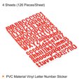 thumbnail image 3 of Unique Bargains Vinyle Auto Adhésif Lettre Numéro Autocollant Kit, Rouge 126 Pièce 4 Feuilles, 3 of 5