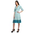 thumbnail image 4 of Moomaya Robe en Coton Imprimée pour Femme Longueur Midi Manches Courtes Tenue d'Été Vêtements, 4 of 4