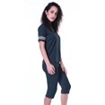 thumbnail image 3 of Moomaya Ensemble de Nuit Uni pour Femmes avec Capri en Coton Tenue de Nuit 2 Pcs Chemises de Nuit-R9X, 3 of 6