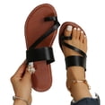thumbnail image 1 of Cameland Sandales Plates Décontractées Sandales et Pantoufles Style Rétro de Plage Chaussures pour Femmes Grande Pointure, 1 of 6