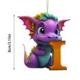 thumbnail image 3 of Fridja Personalized Dinosaur Christmas Ornament 26 Letters Hanging Pendant Ornaments 2024 Plastic Initial Monogram Xmas Tree Decorations with Hanging Rope Unique Customized Fun Gift for Kids (I), 3 of 4