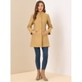 thumbnail image 4 of INSPIRE CHIC Manteau d'Hiver pour Femme à Col Montant, à Simple Boutonnage, Long, 4 of 6