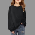 thumbnail image 2 of Timegard Girls Sweatshirts Kids Solid Color Athletic Pullover Tops Fall Casual Loose Running Clothing, 2 of 6