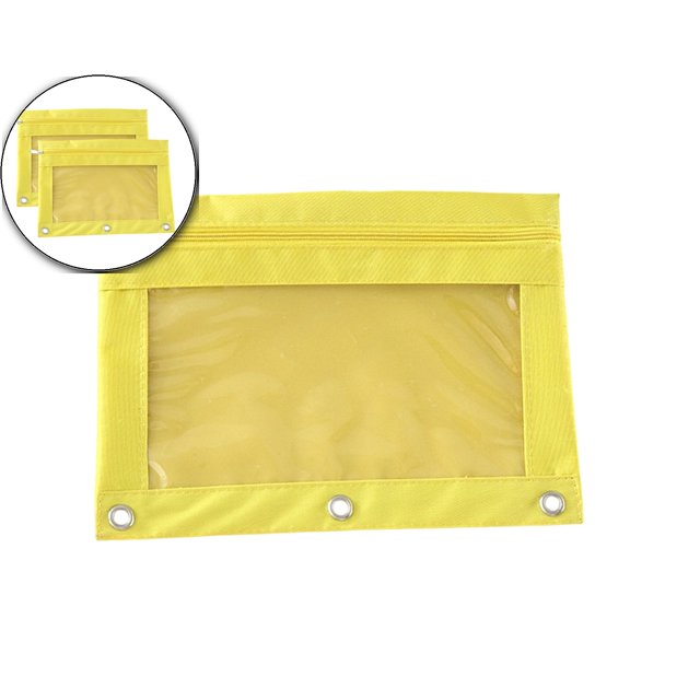 Dvruxg 2 Pcs Trousse à Crayons, Trousse à Crayons Trois Trous Fermeture Éclair Simple Sac de Rangement Transparent en PVC, Grande Capacité Trousse à Crayons avec Fermeture Éclair Classeur Transparent