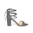 thumbnail image 3 of BLISSFUL STEP Sandales pour Femmes Unies d'Été à Talons Blocs à Lacets Gris 7, 3 of 7