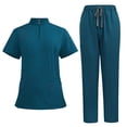 thumbnail image 2 of Scrubs 2 Piece Set Multiple Pockets V-Neck Top and Drawstring Scrub Pant - Medical Uniform Women Scrub Matching Set, 2 of 4