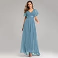 thumbnail image 1 of Evening Dresses Elegant V-Neck Ruffles Chiffon Formal Evening Gown Robe Vestidos De Fiesta Dress for Wedding Party, 1 of 7