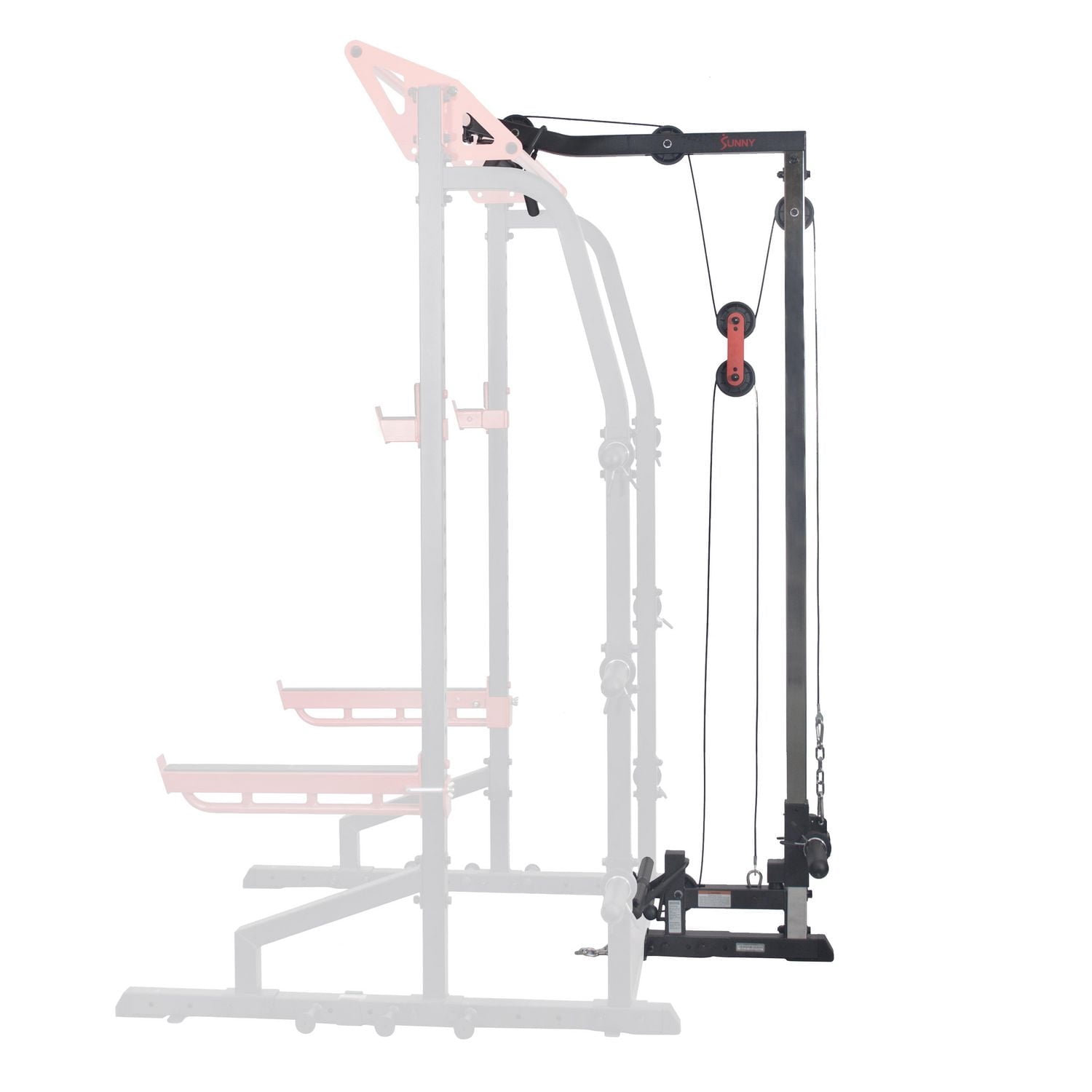 Sunny Health & Fitness Lat Pull Down Attachment Pulley System for Power Racks – SF-XF9927