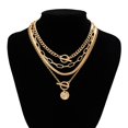 thumbnail image 4 of Layered Gold Necklaces Women Stackable Jewelry Teen Girls Hop Hottie Pendant Set Fashionable Chain Designs, 4 of 7