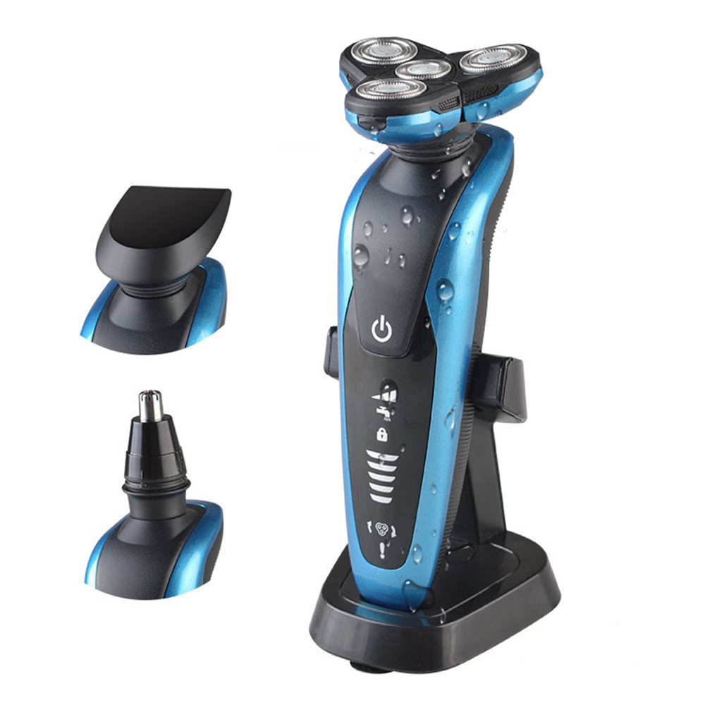 Estbridg Rechargeable Electric Razor for Men  3 in 1 Head Shaver for Men Wet/Dry Electric Beard Trimmer Shaver  Waterproof Men‘s Electric Shaver for Men Waterproof Wet & Dry