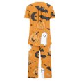 thumbnail image 3 of Jamicy Pyjama Mignon pour Femmes Pyjama pour Femmes à la Mode Décontracté Ample Imprimé Col Rond à Boutons Pantacourt Ensemble de Pyjama Pyjama d'Halloween, 3 of 4