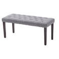 thumbnail image 1 of Cabara Tufted Fabric Bench (Gray), 1 of 3
