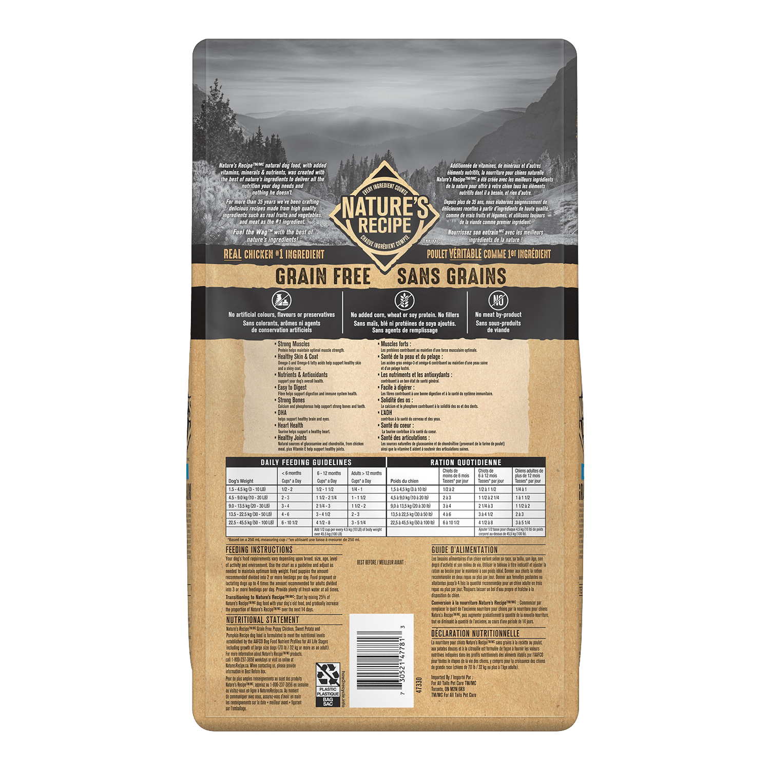 Natures Recipe 1.8KG Nourriture pour Chiots Sans Grains