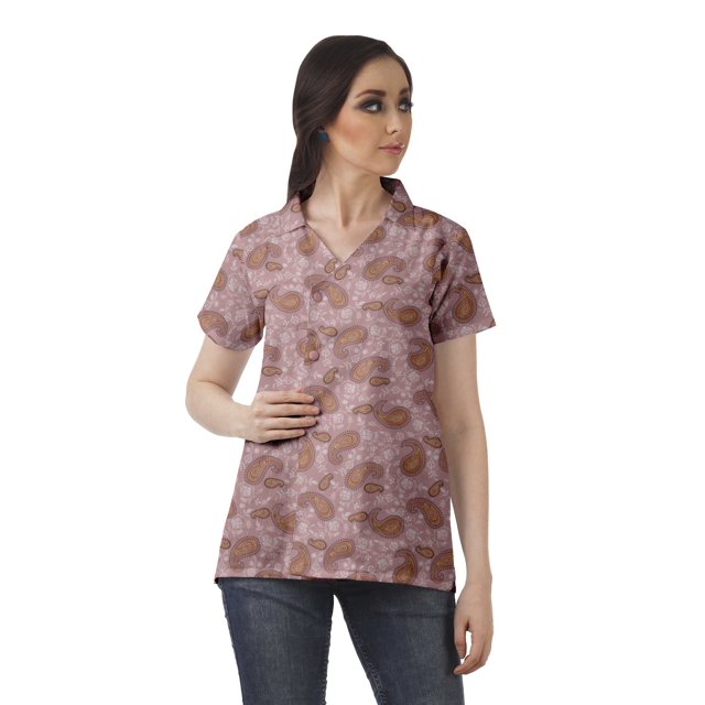 Moomaya Chemise Tunique Style Enveloppant pour Femmes en Coton Décontracté Col Classique Boutonné
