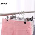thumbnail image 3 of 10 Pcs Cintres en Acier Inoxydable Support à Pince Cintre Pantalon Ajustable Prise Pincée, 3 of 5