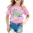 thumbnail image 4 of PMVFHDE Tenue de Pâques Fille T-Shirt Graphique de Pâques / Imprimé Lapin et Oeuf Manches Courtes Col Ras du Cou / T-Shirt de Fête en Coton Doux pour Tout-Petit / Tenue Décontractée Printemps Été Rose, 3-4 Ans, 4 of 4