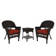 thumbnail image 1 of Jeco 3 Piece Wicker Conversation Set in Espresso with Red Cushions, 1 of 10