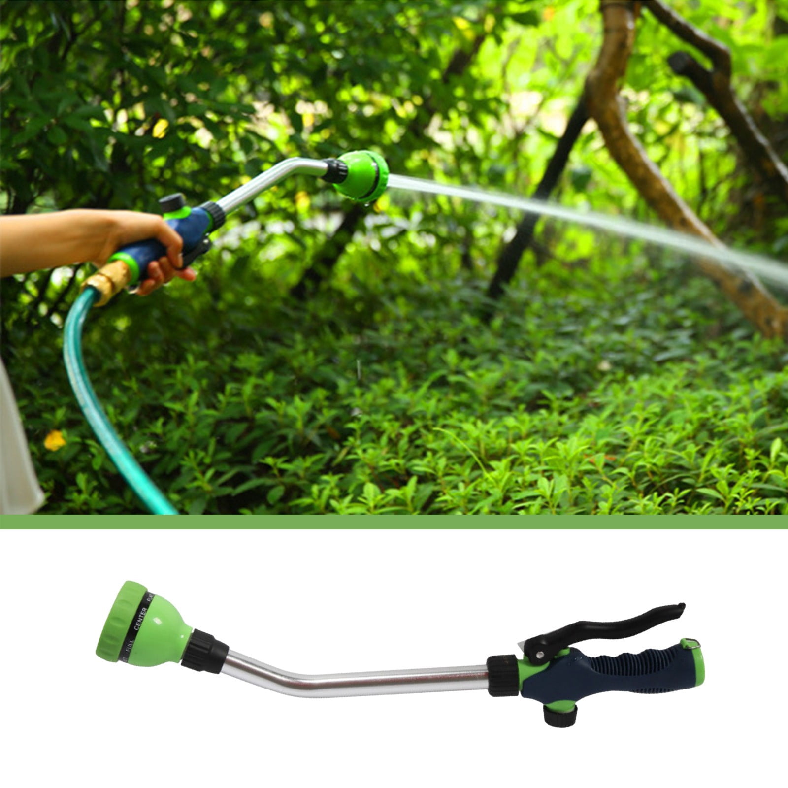 Yatlte Watering Wand, Alloy Garden Hose Wand With 8 Spray Patterns, 19-Inch Long Hose Nozzle Sprayer With Thumb Control, Ideal To Water Hanging Baskets And Shrubs