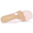 thumbnail image 4 of BLISSFUL STEP Women's Clear Colorful Straps Block Heeled Slides Sandals, 4 of 7