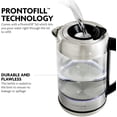 thumbnail image 2 of Ovente Electric Hot Water Glass Kettle 1.7 Liter with ProntoFill Technology The Easy Fill Solution, Halo LED Light, BPA-Free, 1500 Watts Perfect for Tea, Coffee, Hot Beverage Silver (KG612S), 2 of 10