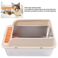 thumbnail image 4 of Large Metal Litter Box, Stainless Steel High Sided Kitty Litter Tray Non Stick Metal Kitty Litter Box for Kitten Medium Cats, 4 of 7