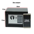 thumbnail image 3 of Digital Safe Box With Key Small Household Mini Steel Safes Money Bank Safety Security Box Keep Cash Jewelry Or Document Securely ,Easy Installation, 3 of 6