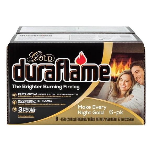 Duraflame 4905410 58500 BTU Gold Fire Log, Pack of 6