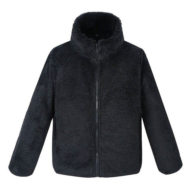 MeetoTime Girls Boys Zipper Up Jacket Warm Soft Fleece Outerwear Jacket with Pockets 3-8 Years