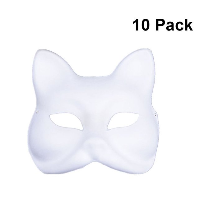 Shisuyan 10Pc Mask Painting Mask Full Face Costume Pulp Blank White Mask For DIY Paint