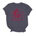 thumbnail image 5 of Chandails Assortis pour Couples T-Shirts Saint-Valentin Imprimé de Lettres Léger Col Rond Manches Courtes T-Shirts Classiques Coupe Ample Confortable Doux Mari Femme Tenue de Vacances Vêtements Gris TTTG, 5 of 5