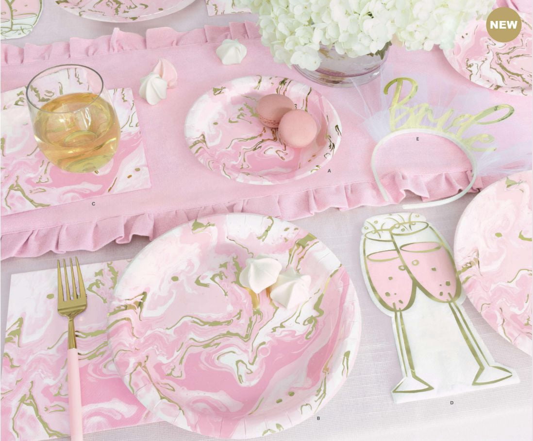 Serviettes de table en marbre rose, 16 ct