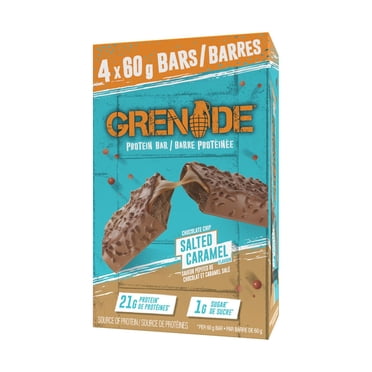 Grenade Barre Protéinée Caramel Salé aux Pépites de Chocolat 4x60g