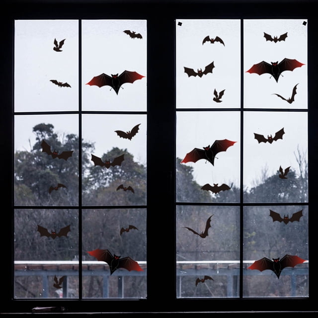 Dvkptbk Halloween Stickers Halloween Theme Series Wall Sticker Funny Red Window Glass Sticker Halloween Decorations on Clearance