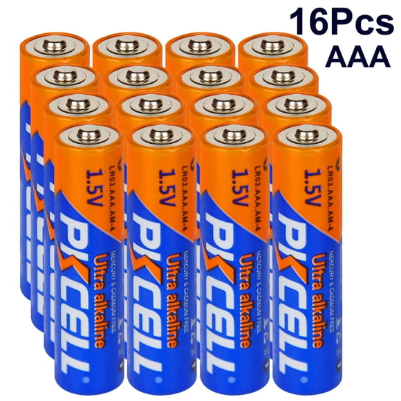 PKCELL AAA MN2400 LR03 LR3 E92 AM4 Batteries 1.5V Triple A Alkaline Battery for Keyboards Clocks Toys Remote Controls 16Pcs