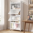 thumbnail image 4 of Costway Étagère de Cuisine à 5 Niveaux Armoire de Rangement Mobile pour Micro-Ondes Portes Relevables Blanc, 4 of 10