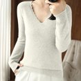 thumbnail image 1 of EGNMCR Chandail à Col Rond Mode Femme Décontracté Col Semi-Montant Couleur Unie Ample Base Tricoté Chandail Femme Blouse Polyester, 1 of 4