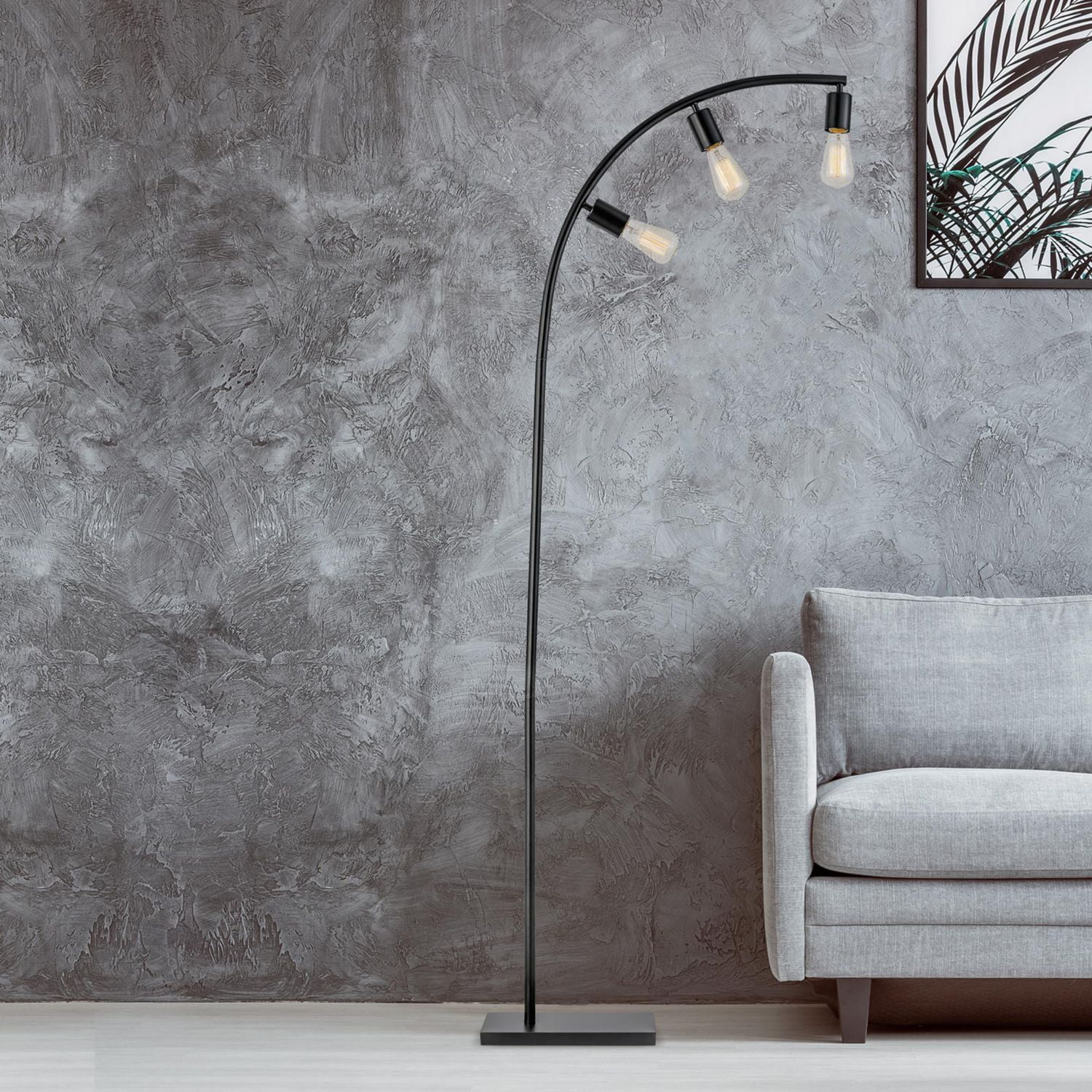 Lampe sur pied en métal de 70", collection Winslow par Globe Electric, fini noir, 3 lumières, 12950