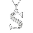 thumbnail image 1 of Collier Pendentif Chaîne Plaqué Argent Cuivre Lettres Anglaises pour Fête, 1 of 10
