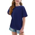thumbnail image 3 of Hauts d'Été pour Adolescentes 2025 T-Shirts Surdimensionnés à Manches Courtes Chic Décontracté Col Rond Mode, 3 of 5