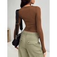 thumbnail image 3 of ORUYROP Womens Long Sleeve Fall Fashion 2023 Crop Tops Basic Layering Workout Slim Fitted T Shirts Y2K Tops, 3 of 5