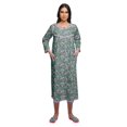 thumbnail image 4 of Moomaya Robe de Nuit Imprimée Longueur Genou en Coton avec Bordure en Dentelle Manches 3/4 pour Femmes, 4 of 5