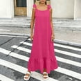 thumbnail image 2 of Sentmoon Robes de Plage pour Femmes Invitées de Mariage Sans Manches à Col Rond Robes Maxi pour Femmes Été Couleur Unie Dos Ouvert Coupe Régulière Robe Bohème Ravissante pour un Usage Quotidien Décontracté S, 2 of 8