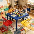 thumbnail image 2 of Homy Casa 5-Piece Kids Activity Table Set, 24'' Square Table with 4 Folding Chairs for Playroom, Study Room, Multicolor, 2 of 9