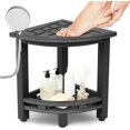 thumbnail image 2 of Corner Shower Stool    Shower Bench for Inside Shower  Small Shower Chair Seat for Shaving Legs with Storage Shelf  Shower Head Holder  Adjustable Feet, 2 of 2