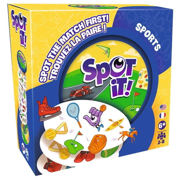 Spot It! Sport Box, Card Game, 5-in-1 Matching Game for Kids and Family, Ages 6+